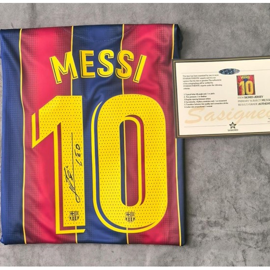 Messi 10 Barcelona signature jersey 2020/21