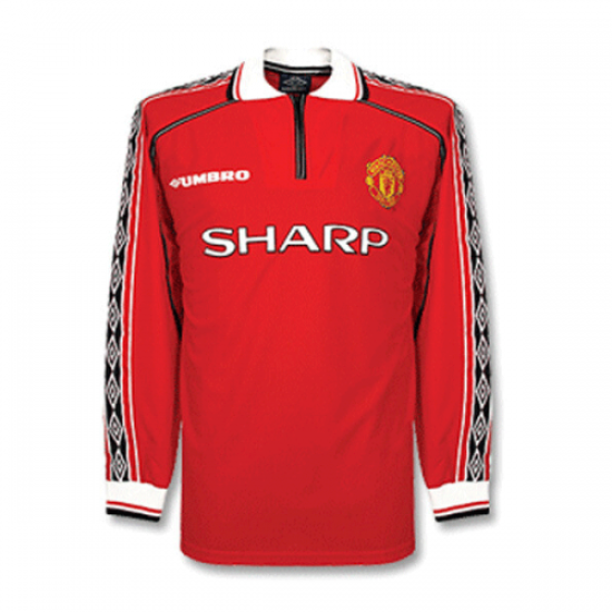 Retro Manchester United Home Long Sleeve Jersey 1998/00