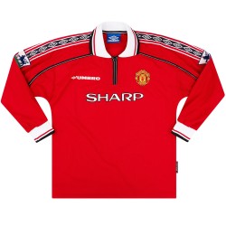 Retro Manchester United Home Long Sleeve Jersey 1998/00
