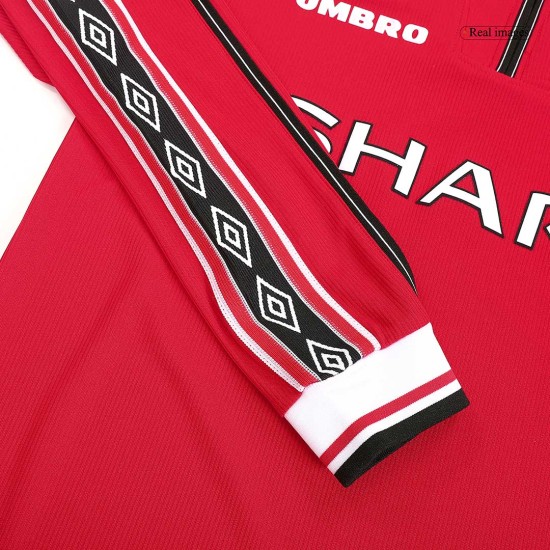 Retro Manchester United Home Long Sleeve Jersey 1998/00