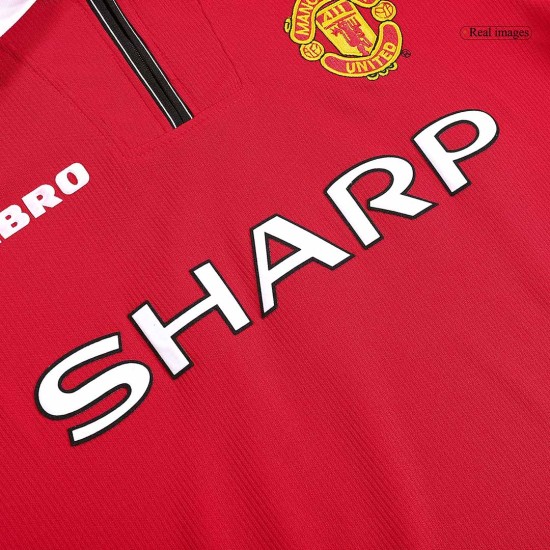 Retro Manchester United Home Long Sleeve Jersey 1998/00