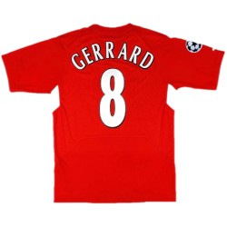 Gerrard 8 Retro Liverpool UCL Final Home Jersey 2005