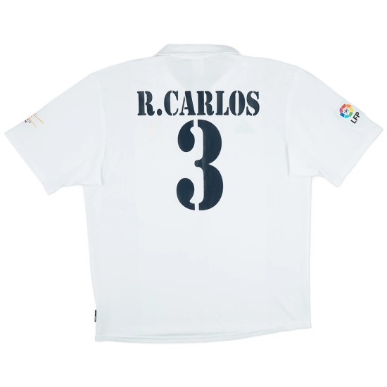 R.CARLOS 3 Retro Real Madrid Centenary Home Jersey 2002/03