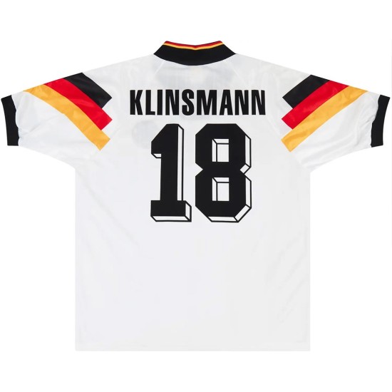 KLINSMANN 18 Retro Germany Home Jersey 1992