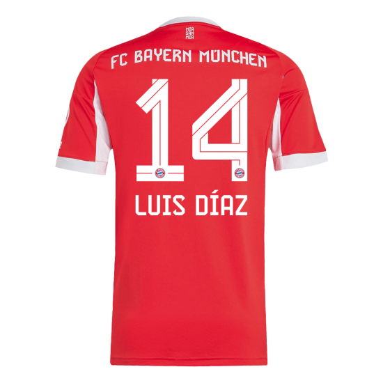 Bayern Munich LUIS DÍAZ 14 Home Soccer Jersey 2025/26 - [Super Replica]