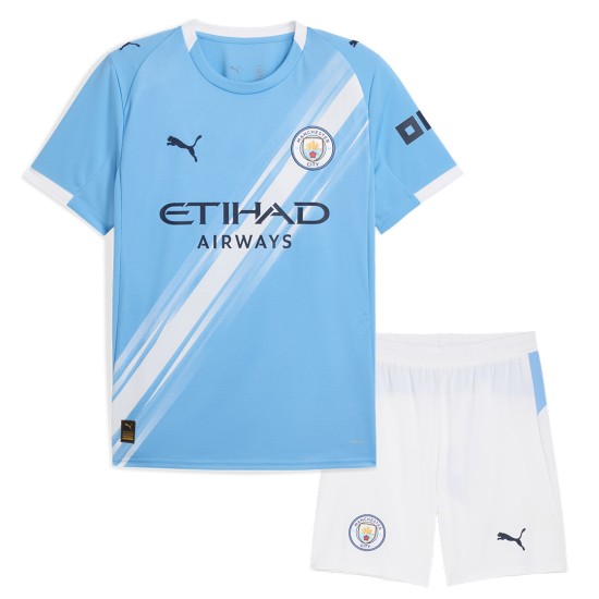 Kids Manchester City Home Jersey Full Kit 2025/26