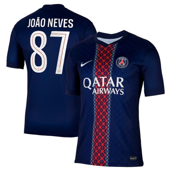 JOÃO NEVES 87 PSG Home Jersey 2025/26 - [Super Replica]
