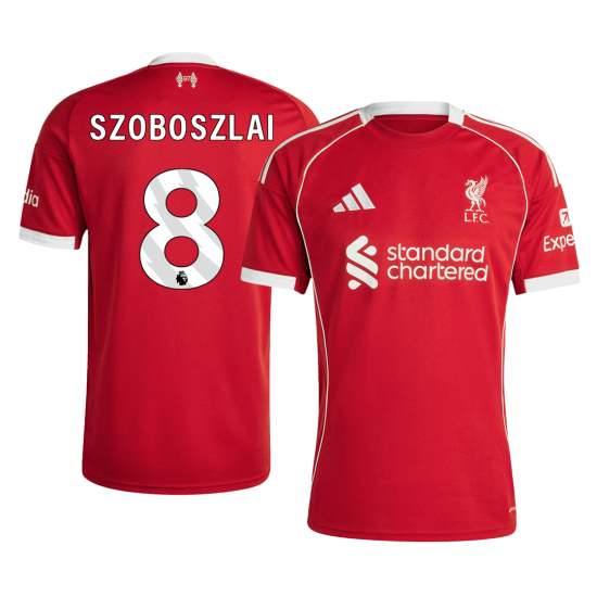 SZOBOSZLAI 8 Liverpool Home Jersey 2025/26