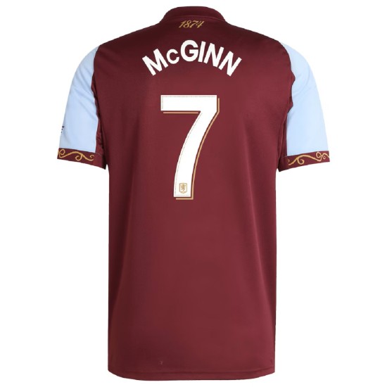 McGINN 7 Aston Villa Home Jersey 2025/26 - Cup Font