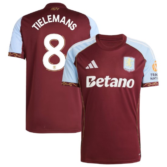 TIELEMANS 8 Aston Villa Home Jersey 2025/26 - Cup Font