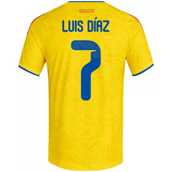 Luis Díaz 7 Colombia Home Match Jersey Player Version World Cup 2026