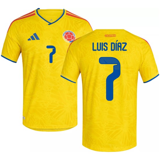 Luis Díaz 7 Colombia Home Match Jersey Player Version World Cup 2026